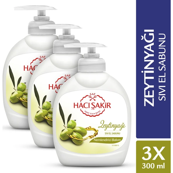 Hacı Şakir Zeytinyağı Nemlendirici Bakım Sıvı El Sabunu 3 x 300 ml ürün görseli