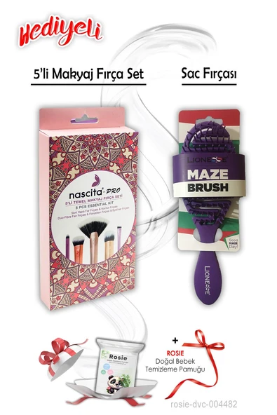 Nascita Üç Boyutlu Oval Saç Fırçası Pembe ürün görseli