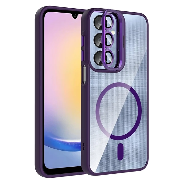 Galaxy A36 Kılıf Standlı ve Kamera Lens Hediyeli Zore Etro Kapak