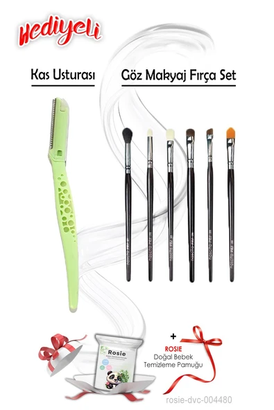 Kaş Usturası ve Göz Makyaj Fırça Seti ROSIE Hediyeli ürün görseli