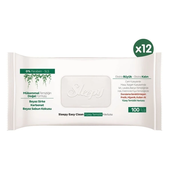 Sleepy Easy Clean Yüzey Temizlik Havlusu 12X100 (1200 Yaprak) - Resim 2