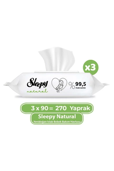 Sleepy Natural Yenidoğan Islak Mendili 270 Yaprak ürün görseli