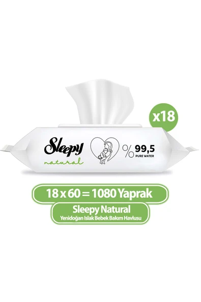 Sleepy Natural Yenidoğan Islak Havlu Mendil 60x18 1080 Yaprak