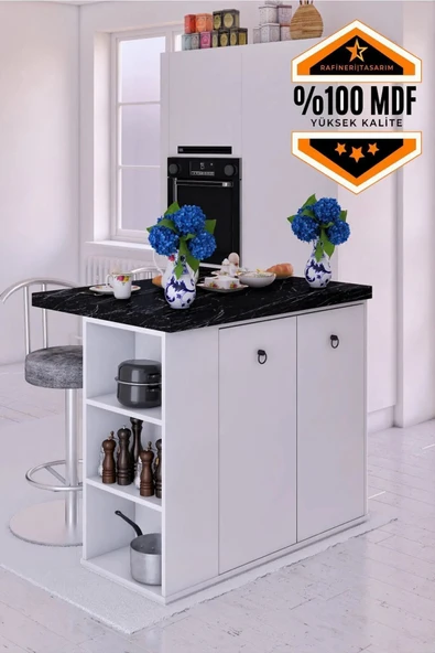 Noma MDF Mutfak Adası Mutfak Dolabı Ada Mutfak Yemek Masası - 10
