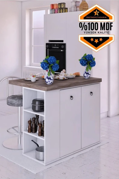 Noma MDF Mutfak Adası Mutfak Dolabı Ada Mutfak Yemek Masası - 7