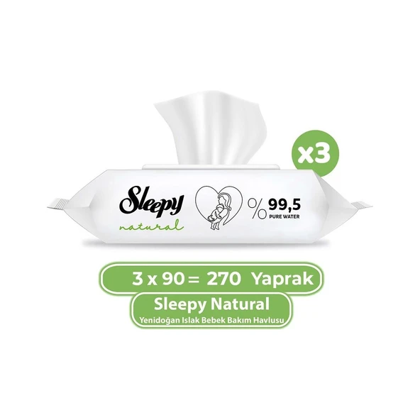 Sleepy Natural Yenidoğan Islak Mendili 270 Yaprak ürün görseli