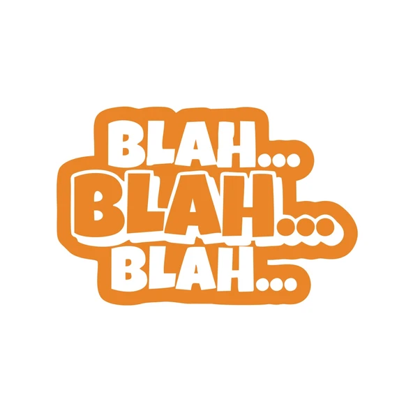 Blah Blah Blah Araba Sticker 17x17 Cm Turuncu