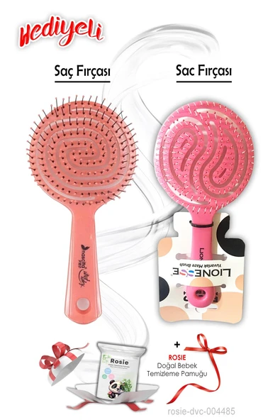 Nascita Üç Boyutlu Oval Saç Fırçası Pembe ürün görseli