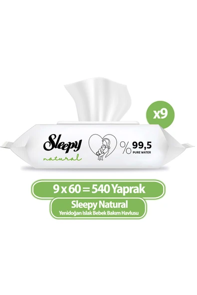 Sleepy Natural Yenidoğan Islak Havlu Mendil 60x9 540 Yaprak