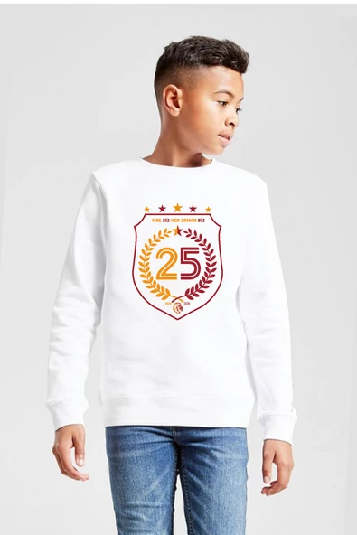 25 Şampiyonluk Yine Biz Beyaz Çocuk 2ip Sweatshirt