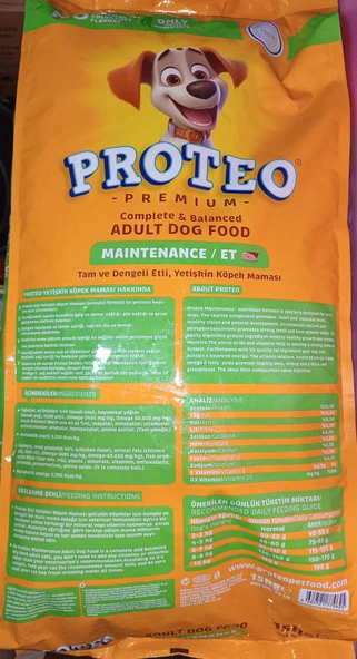 PROTEO ETLİ KÖPEK MAMASI 15 KG - 2
