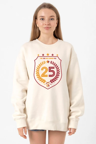 25 Şampiyonluk Yine Biz Ekru Kadın 2ip Sweatshirt ürün görseli