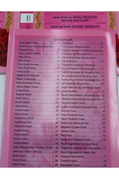 Ekonomik Hediyelik 10 Adet Yasin-i Şerif Pembe Renk 80 Shf. Orta Boy(17x24cm) QR Kod/Meal/Arapça - Resim 3