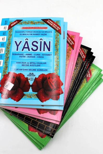 Ekonomik Hediyelik 10 Adet Yasin-i Şerif Karışık Renk 80 Shf. Orta Boy(17x24cm) QR Kod/Meal/Arapça
