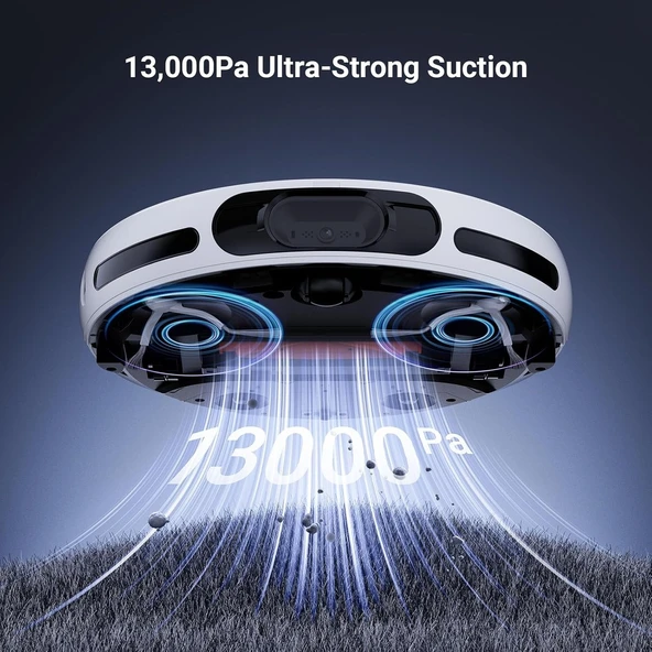 Ezviz RS20 Max Robot Süpürge, Hepsibirarada, Kendi Kendine Temizleme, 13000PA, Kameralı Devriye, Iki Yönlü Konuşma, Anti-Fırça Dolaşma, Kamera ve Lds Navigasyon, Sıcak Su 60°c, Otomatik Boşaltma - 2