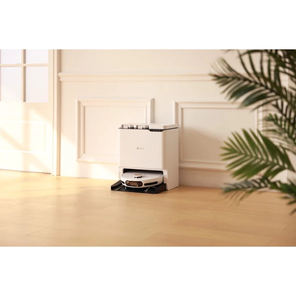 Ezviz RS20 Max Robot Süpürge, Hepsibirarada, Kendi Kendine Temizleme, 13000PA, Kameralı Devriye, Iki Yönlü Konuşma, Anti-Fırça Dolaşma, Kamera ve Lds Navigasyon, Sıcak Su 60°c, Otomatik Boşaltma - 7