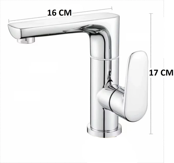 LAVABO BATARYASI KROM BANYO LAVABO MUSLUK AĞIR PRİNÇ GÖVDE DÖNER BORU MODERN LÜKS ARMATÜR GÜMÜŞ GRİ - 6
