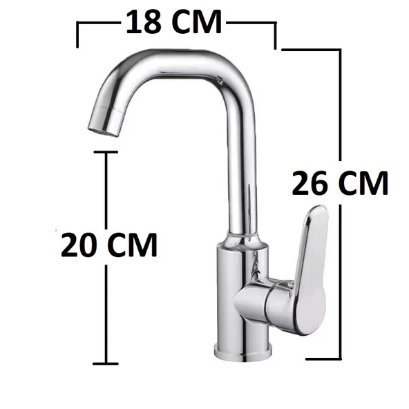LAVABO BATARYASI KROM BANYO LAVABO MUSLUK AĞIR PRİNÇ GÖVDE DÖNER BORU MODERN LÜKS ARMATÜR GÜMÜŞ GRİ - 5