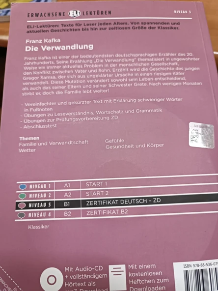 Die Verwandlung  Franz Kafka Niveau 3 - B1 - mit Audio CD - 4