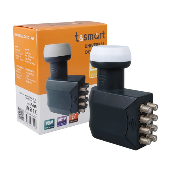 T&SMART ULTRA HD 4K UNIVERSAL OCTO SEKİZLİ LNB 0.3DB