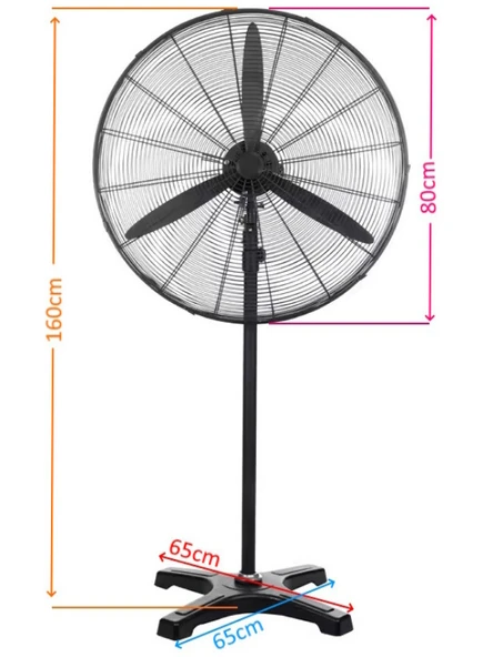 Ventus 30" İnc (75 cm) Sanayi Tipi Ayaklı Vantilatör 200W Güç Uzaktan Kumandalı Yüksek Performanslı Fan - 4