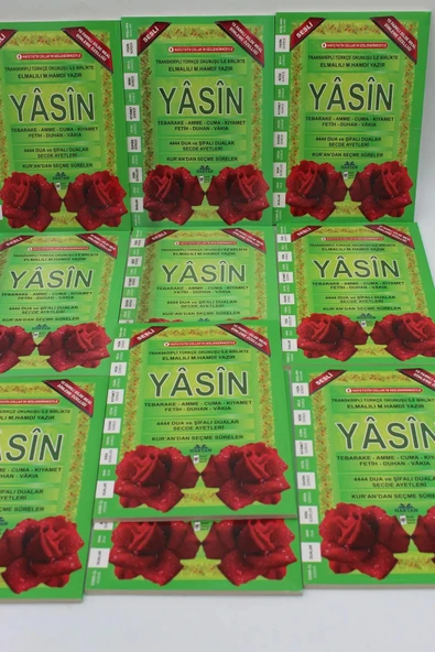 Ekonomik Hediyelik 10 Adet Yasin-i Şerif Yeşil Renk 80 Shf. Orta Boy(17x24cm) QR Kod/Meal/Arapça - 2
