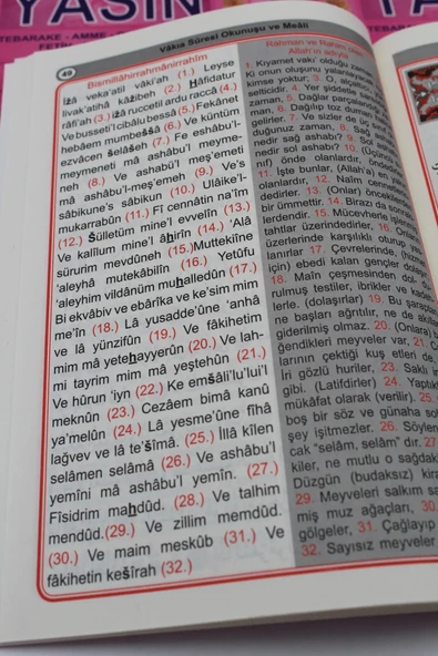 Ekonomik Hediyelik 10 Adet Yasin-i Şerif Pembe Renk 80 Shf. Orta Boy(17x24cm) QR Kod/Meal/Arapça - Resim 5