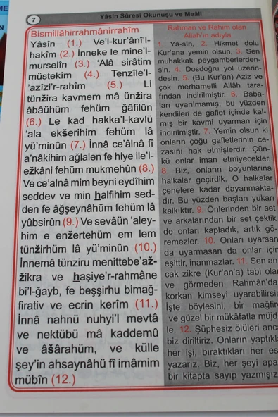 Ekonomik Hediyelik 10 Adet Yasin-i Şerif Karışık Renk 80 Shf. Orta Boy(17x24cm) QR Kod/Meal/Arapça - 6