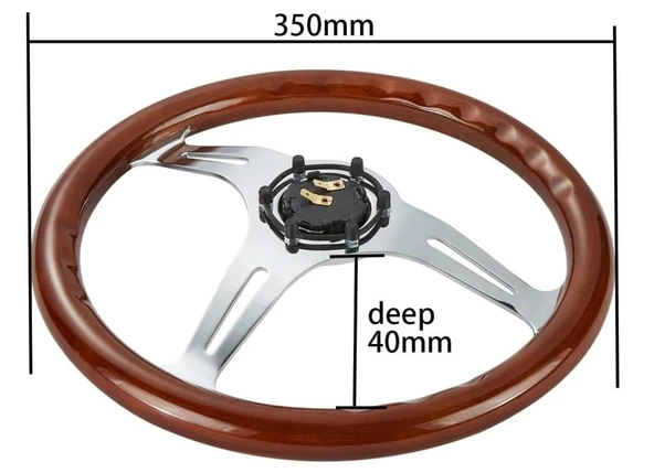 Kyostar Universal Klasik Ahşap Direksiyon Simidi 350mm KD8237SR - 2