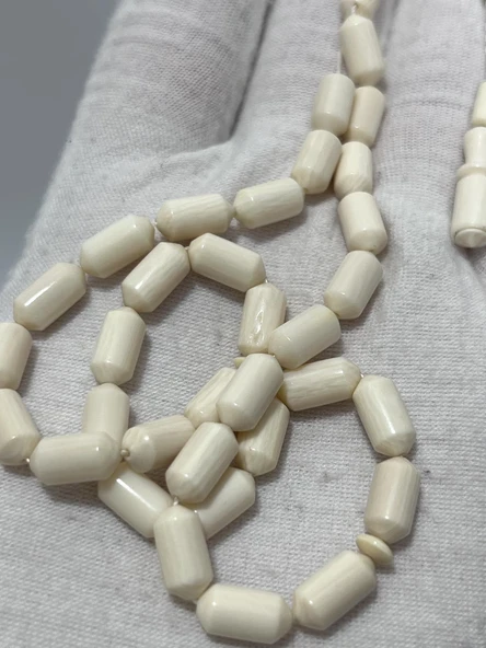 Kesme Fildişi Tesbih 11,79 Gram - Koleksiyonluk Fil Dişi Tespih - Resim 4