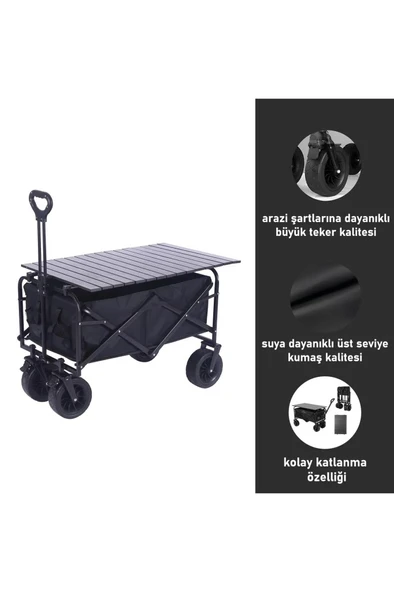 Büyük Boy Masalı Çok Amaçlı Katlanır Kamp Piknik Tatil Sahil El Arabası VD36M - 2