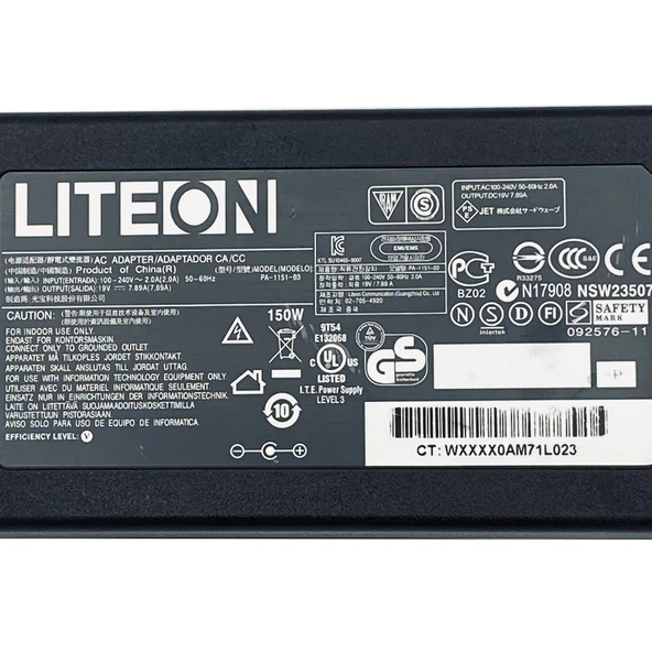 Original Liteon PA-1151-03 Power Supply 19V 7.89A 150W AC Adapter Charger 7.4mm İĞNE UÇ