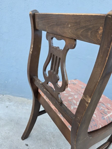 Vintage Masif Ahşap Yemek Sandalye (1 Adet) AC02 - 5