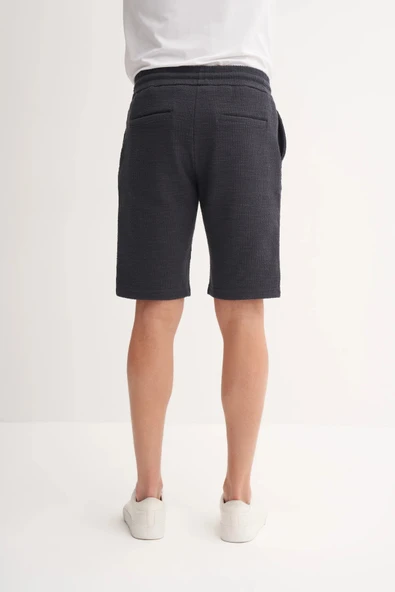 Cazador Jakarlı Regular Fit Örme Bermuda Şort 6073 Antrasit - 3