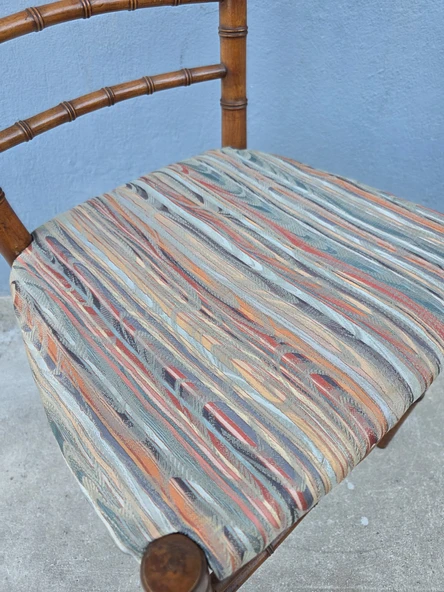 Vintage Masif Ahşap Minderli Sandalye (1 Adet) AC04 - 6
