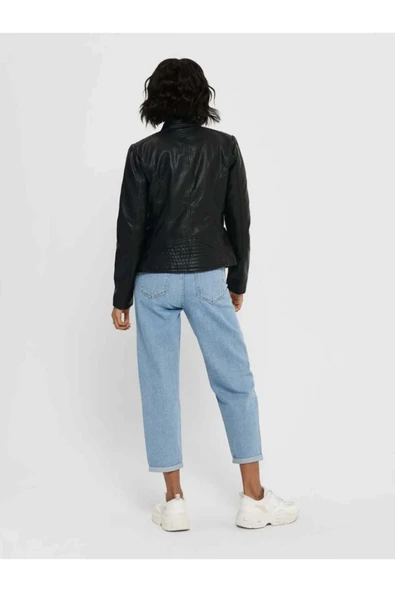 ONLY Onlfreya Faux Leather Biker Otw Noos Kadın Ceket - 3