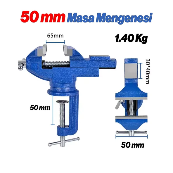 Masa Mengenesi 50 mm Mobilya Tezgah Dönerli Tabla Taban Metal Döküm İşkence Kıskaç Mini Ahşap Kanca - 2