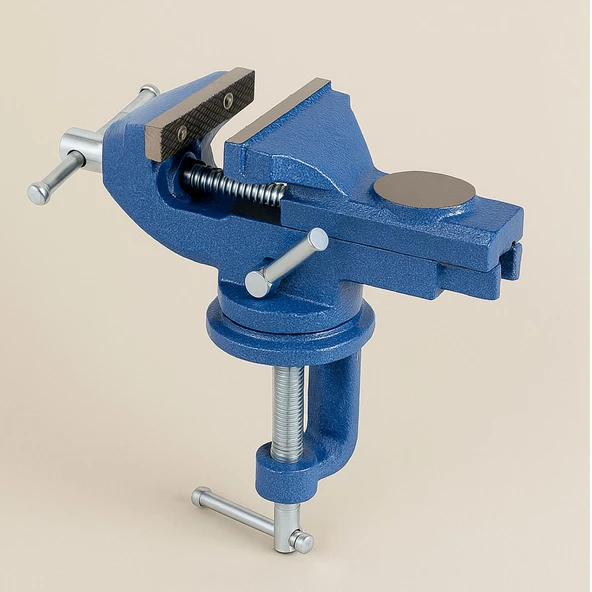 Masa Mengenesi 50 mm Mobilya Tezgah Dönerli Tabla Taban Metal Döküm İşkence Kıskaç Mini Ahşap Kanca - 4