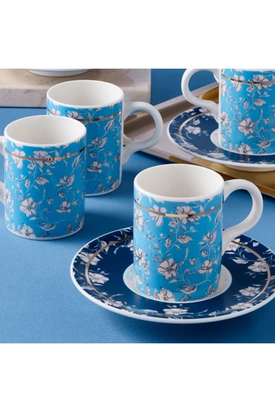 GÜRAL PORSELEN Camelia 12 Parça 6 Kişilik Kahve  Fincan Takımı 67071