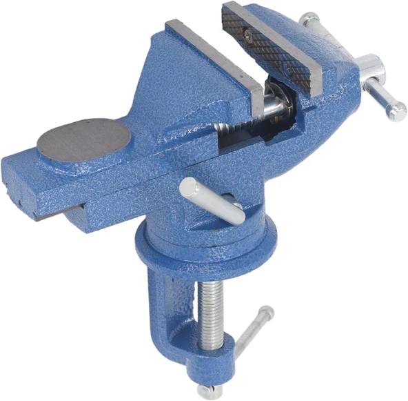 Masa Mengenesi 50 mm Mobilya Tezgah Dönerli Tabla Taban Metal Döküm İşkence Kıskaç Mini Ahşap Kanca - 6