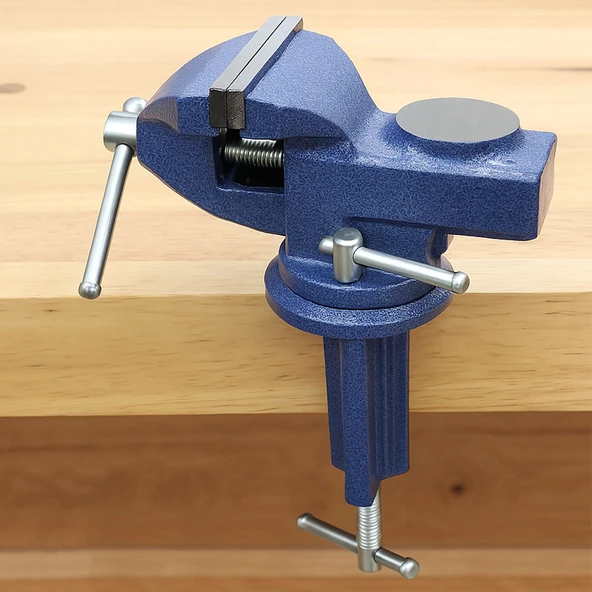 Masa Mengenesi 50 mm Mobilya Tezgah Dönerli Tabla Taban Metal Döküm İşkence Kıskaç Mini Ahşap Kanca - 3
