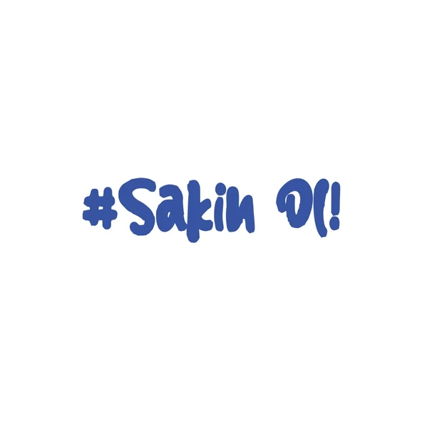 #Sakin Ol Araba Sticker 17x17 Cm Mavi