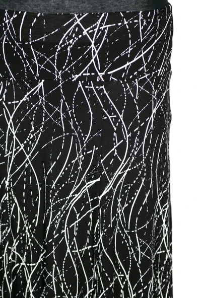 Barem Kadın Arzu Korsajlı 6 Parçalı Asimetrik Çizgiler Siyah Etek D52 - Resim 2