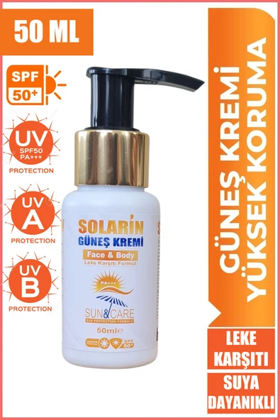 Güneş Kremi SPF50 Tüm Cilt Tiplerine Uygun Yüksek Koruma 50ML