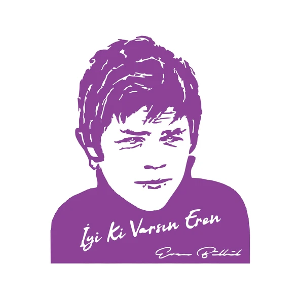 İyi Ki Varsın Eren Araba Sticker 17x17 Cm Mor
