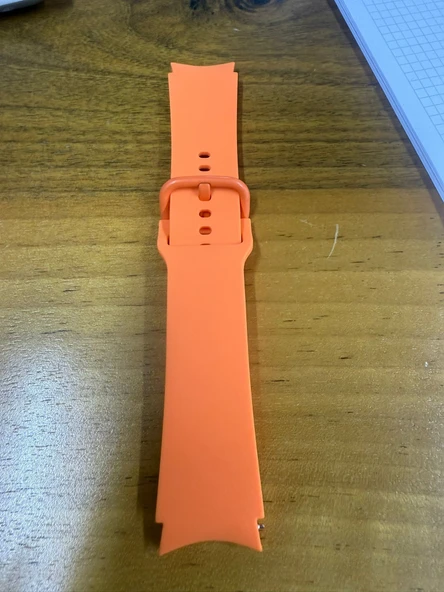 Samsung Galaxy Watch Fe / 4 / 5 / 5 Pro / 6 / 7 40 42 44 46mm Pim Tasarım Tam Uyumlu Silikon Kordon 20mm turuncu - 5