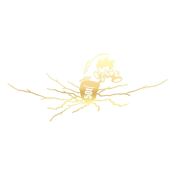 50 Ton Araba Sticker 17x17 Cm Gold