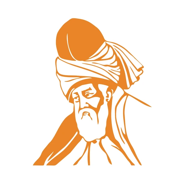Mevlana Araba Sticker 17x17 Cm Turuncu