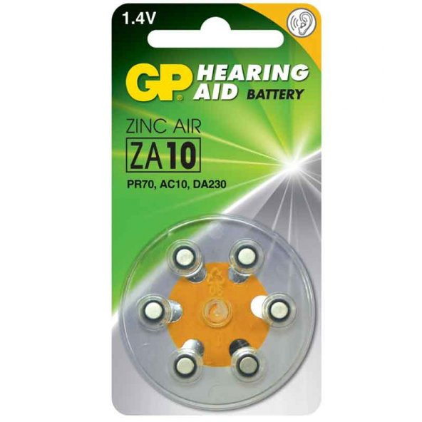 GP ZA10 Kulaklık Pili 6'lı Paket