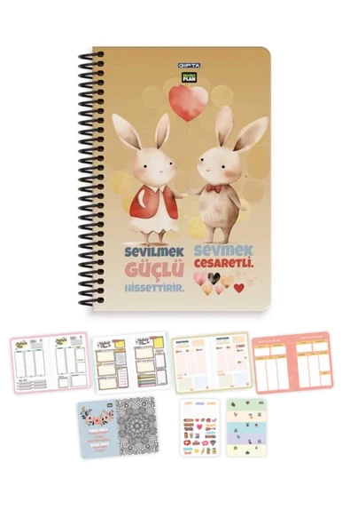 Gıpta Mono Plan Spiralli Sevilmek Sevmek Sert Kapak 96 Yaprak 17*24 Haftalık Planlayıcı / B-30 ürün görseli